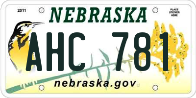 NE license plate AHC781