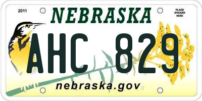 NE license plate AHC829