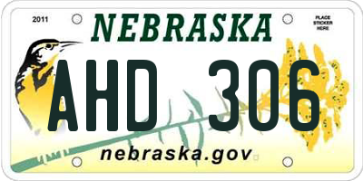 NE license plate AHD306