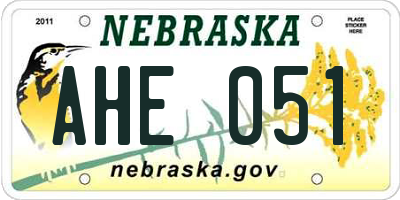 NE license plate AHE051
