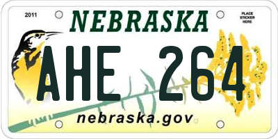 NE license plate AHE264