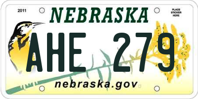 NE license plate AHE279