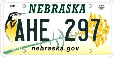 NE license plate AHE297