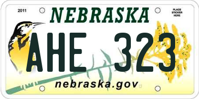 NE license plate AHE323