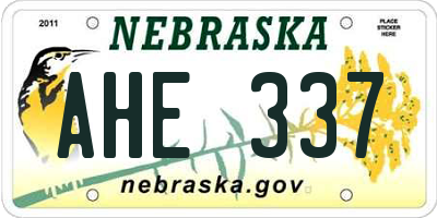 NE license plate AHE337