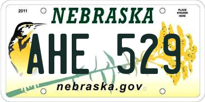 NE license plate AHE529