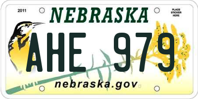 NE license plate AHE979