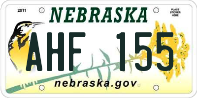 NE license plate AHF155