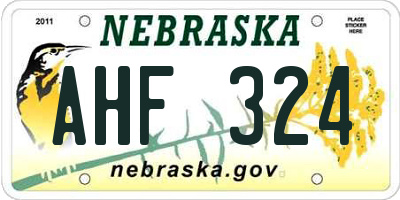 NE license plate AHF324