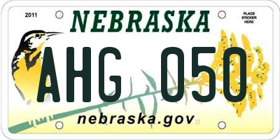 NE license plate AHG050