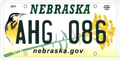 NE license plate AHG086