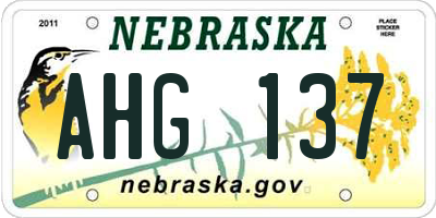 NE license plate AHG137