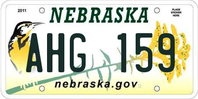 NE license plate AHG159