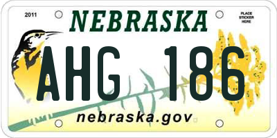 NE license plate AHG186