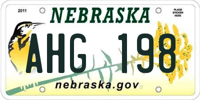 NE license plate AHG198