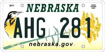 NE license plate AHG281