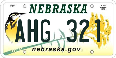 NE license plate AHG321