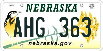 NE license plate AHG363
