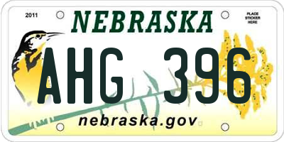 NE license plate AHG396