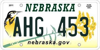 NE license plate AHG453