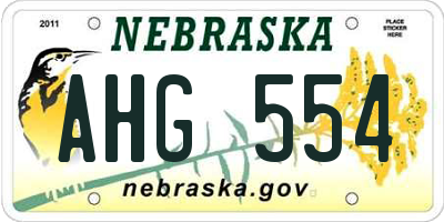 NE license plate AHG554