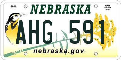NE license plate AHG591