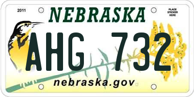 NE license plate AHG732