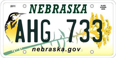 NE license plate AHG733