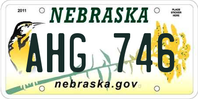 NE license plate AHG746