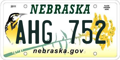 NE license plate AHG752