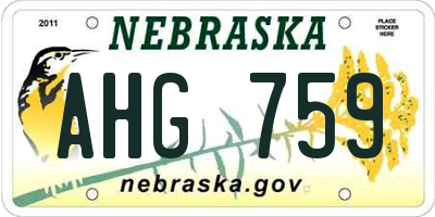 NE license plate AHG759