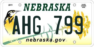 NE license plate AHG799