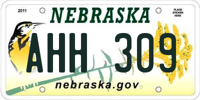 NE license plate AHH309