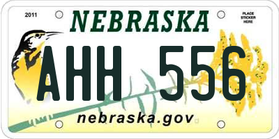 NE license plate AHH556