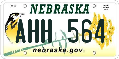 NE license plate AHH564