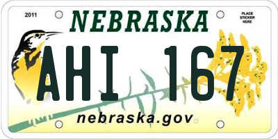 NE license plate AHI167