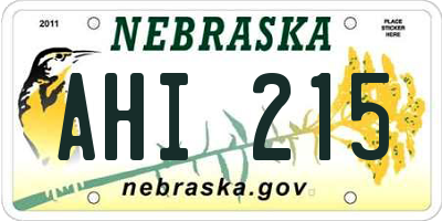 NE license plate AHI215