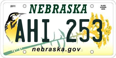 NE license plate AHI253