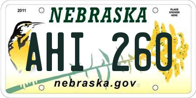 NE license plate AHI260