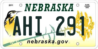 NE license plate AHI291