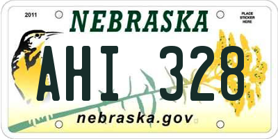 NE license plate AHI328