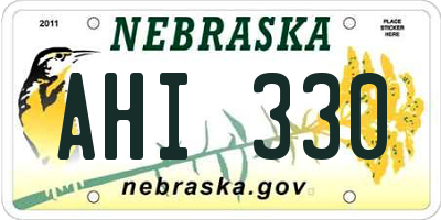 NE license plate AHI330