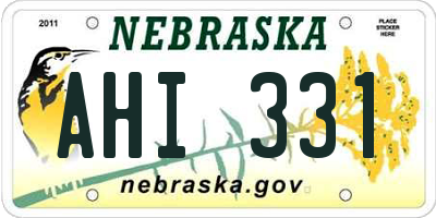 NE license plate AHI331