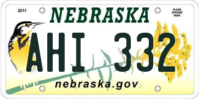 NE license plate AHI332
