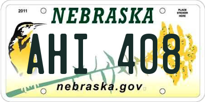 NE license plate AHI408