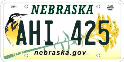 NE license plate AHI425
