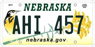 NE license plate AHI457