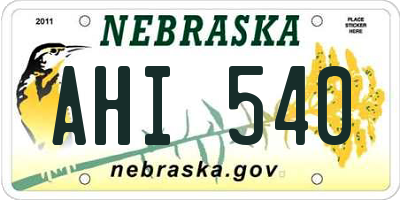 NE license plate AHI540