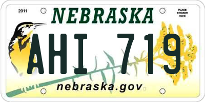 NE license plate AHI719