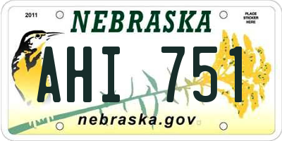 NE license plate AHI751